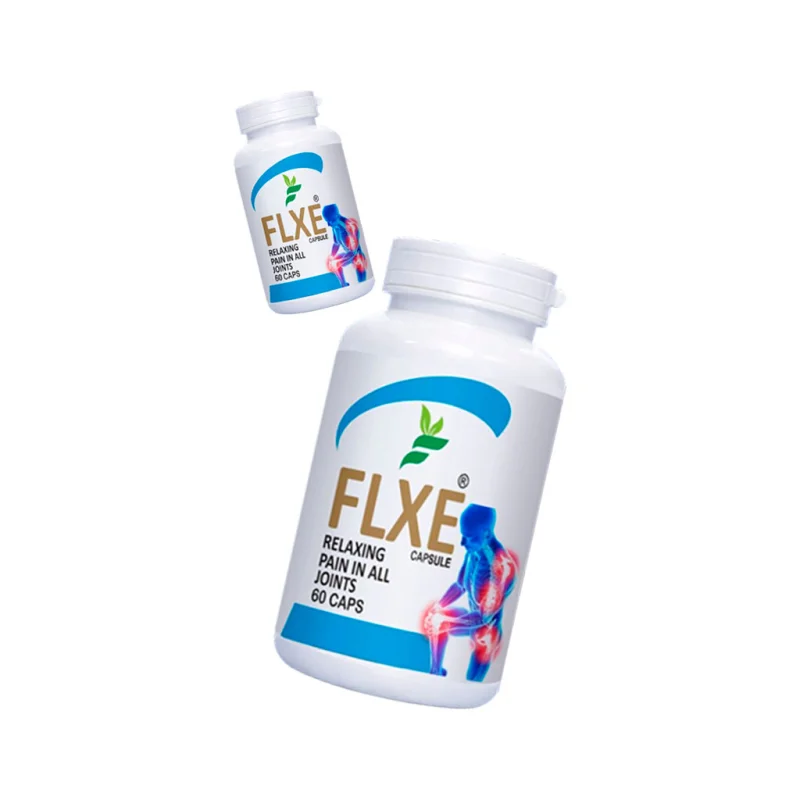Flxe — close-up of the capsule bottle label with the 60 caps marking